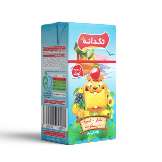 تصویر آبمیوه ده میوه بیسکویت 125cc